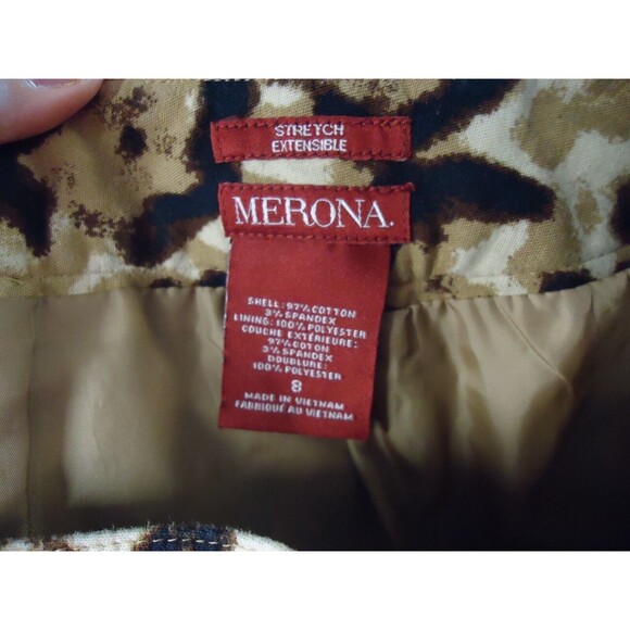Merona Leopard Print Knee Length Pencil Skirt Womens Size 8 Stretch Lined - Picture 5 of 9